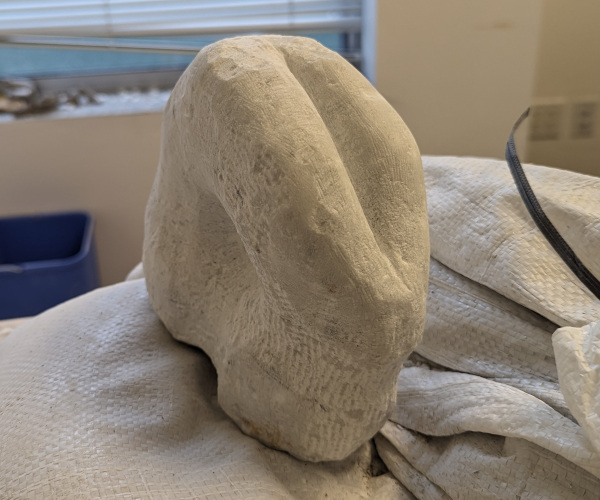 an abstract sculpture made from marble