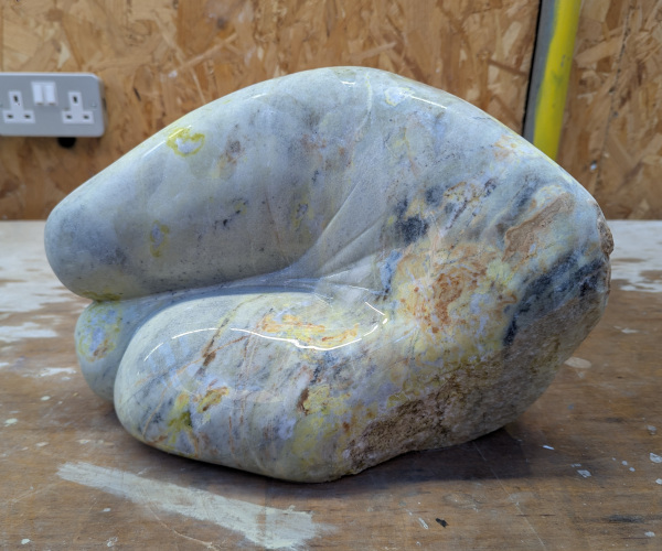 a sculpture depicting abstract shapes